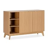 HOMN LIVING Aparador Oporto 2 Puertas Color Roble, 120 cm (Ancho) 40 cm (Profundo) 80 cm (Altura)