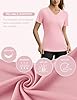 Rapbin Womens Running T-Shirts Short Sleeve Yoga Tops V Neck Lightweight Quick Dry UPF 50+ Running T-Shirt Loose Fit Summer Gym Activewear(Light Pink,XXL) #3