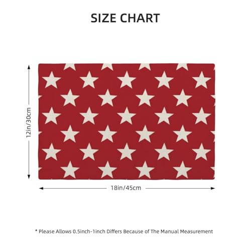 4th of July Placemats Set of 4, Independence Day Red Stars Decorative Table Mat 12 x 18 Inch Heat Resistant Non Slip Line Fabric Patriotic Place mat for Holiday Party Kitchen Dining by Sunshineyan - Used condition - Image 4