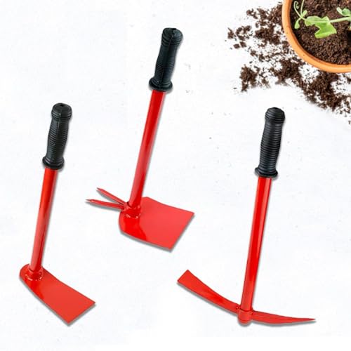 Image of Cinagro Garden Tool Kit 3 Pieces - Garden Hoe, Garden Tiller & Garden Hand Hoe with 2 Prongs, Terrace Gardening Accessories, Gardening Tools Kit for Home Gardening, Farming Tools