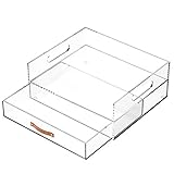 EXPUTRAN Acrylic Desk Organizer Drawer + Inbox with Letter Tray 12.6” x 10.6” x 5”, A4 Size, Clear