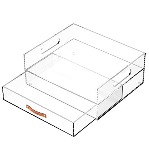 EXPUTRAN Acrylic Office Desk Organizer Drawer + Inbox, Desktop Organizer,Clear