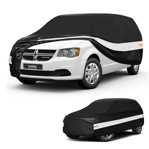 Image of 10 Layers Minivan Car Cover Custom Fit for Dodge Grand Caravan,Volkswagen VW Routan, Waterproof All Weather for Minivan, Outdoor Full Cover Sun Dust Rain Protection. Black
