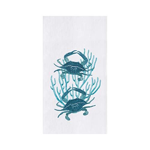C&F Home 2 Blue Crabs Flour Sack Kitchen Towel Dishtowel White 18