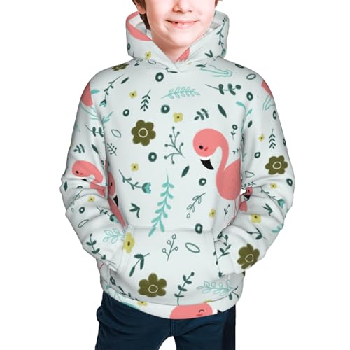 Cute Flamingo Kid Hoodies Boys Sweatshirts Girls Pullover with Pocket3