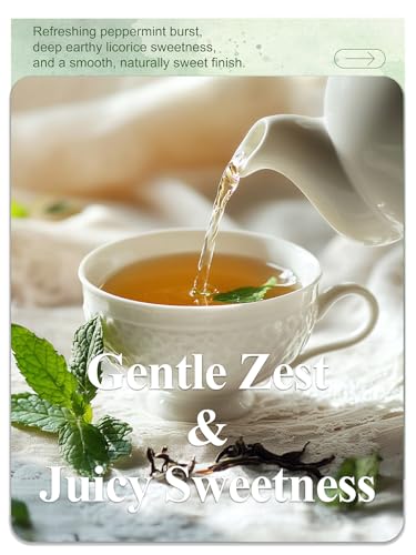Image of LOOMICA Licorice Mint Tea Bags, Caffeine Free, Refreshing Peppermint & Earthy Sweet Licorice Root Tea Bags for Relaxation, Individually Wrapped Bags, No Artificial Sugar Added, 20 Counts