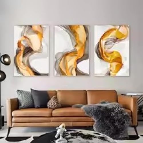 Décoration d'intérieur moderne avec ce triptyque d'art mural en soie vaporeuse - 3