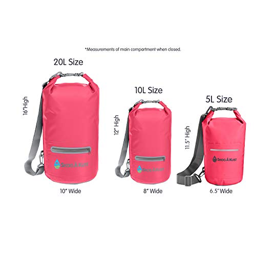 Skog Å Kust DrySak - Roll Top Waterproof Bag for Travel & Outdoors - 20L Pink