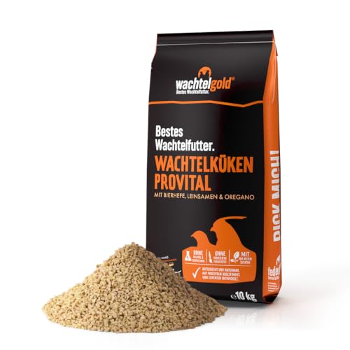 WachtelGold ProVital - Nourriture pour poussins de caille - 10 kg - Avec 28 % de protéines - Nourriture d'élevage sans OGM