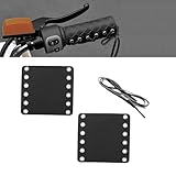 Diamall 2 PCS Motorcycle Handlebar Grips, 4.5' x 4.4' PU Leather Handle Protectors, Motorcycle Adjustable Strap Anti-Slip Handle Gloves, Universal for Most Motorcycles Bikes and More (Black)