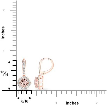 Miniatura 5 de Inspereza Aretes colgantes de oro de 14 quilates con gemas redondas y diamantes (color G-H, claridad I2)