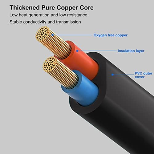 Elprico Y Splitter AC Power Cord, IEC320 C8 Male to Dual C7 Female Power Cord 1 in 2 Out AC Power Splitter Cable for LCD Monitor, Desk Lamp, Speakers, Printers