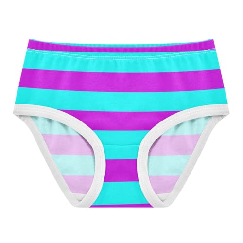 Cyan Hot Pink Stripe Toddler Girls's Underwear 2T
