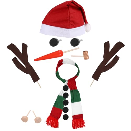 15 Pcs Snowman Kit Snowman Christmas Decorations Dressing Making Kit