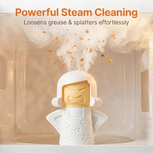 Image of Angry Mama Microwave Oven Steam Cleaner, Angry Mom Microwave Cleaner, Just Add Vinegar and Water, Cut Cleaning Time by Half (White)