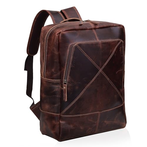 Vintage Leather Backpack For Men 16