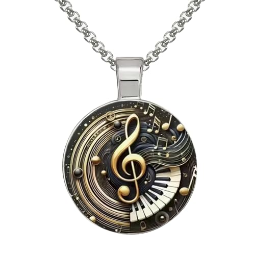 Treble Clef Piano Keys Pendant Necklace