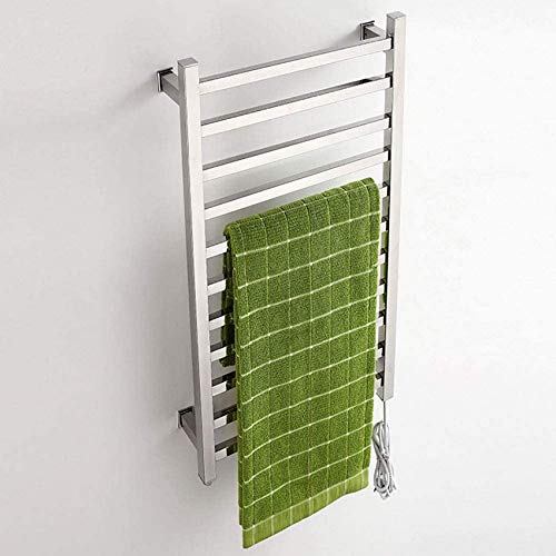 Sèche-serviette électrique 130W mural en acier inoxydable pour salle de bain