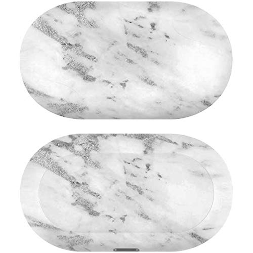 Skinit Decal Audio Skin Compatible with Samsung Galaxy Buds+ - Officially Licensed Originally Designed Silver Marble Design
