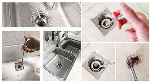 Image of Drain Cleaner Wire Stick, Basin Bathoorm Sink Drainage Pipe Cleaner, Hair Catching Claw Wire, Drainage Block Remover, Sink Cleaning Stick (160 CM)