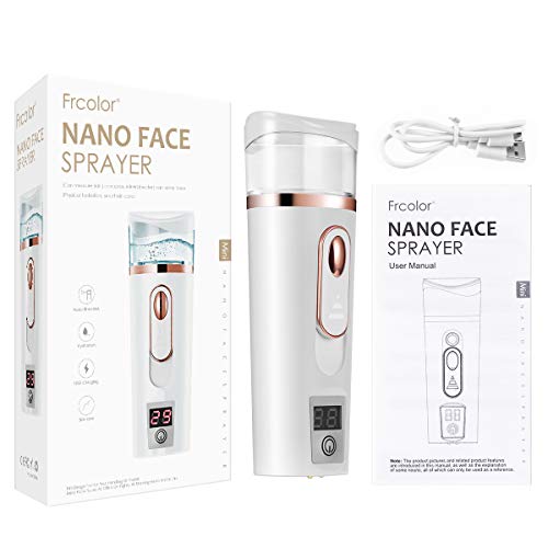 Frcolor Nano Face Mr Handy Cooling Water Sprayer Face Cool Mist Sprayer Steamer for Skin Care, Makeup Face Moisturising Hydration, USB Rechargeable Power Bank (White) - Image 8