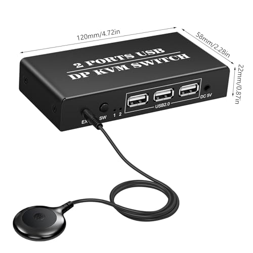 Conmutador 2 en 1 salida con controlador de escritorio switch KVM para dos computadoras 4