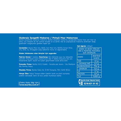 Barilla Pâtes Spaghetti sans Gluten, 400g