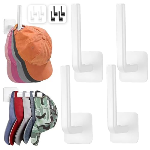 Opiniones de Ganchos para sombreros los preferidos por los clientes. 44 4 Piezas Organizador de Gorras,Ganchos para Gorras en L,Ganchos Adhesivos para Pared,No Requiere Perforación,Estante para Gorras Béisbol, Perchero para Montaje en Pared,...