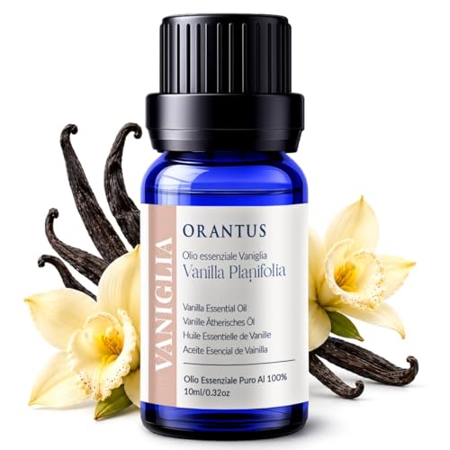 ORANTUS Olio Essenziale Vaniglia 10ml Alimentare Puro 100% Naturale – Aroma Dolce Caldo per Diffusore Aromaterapia Ambiente Massaggi Profumo Concentrato