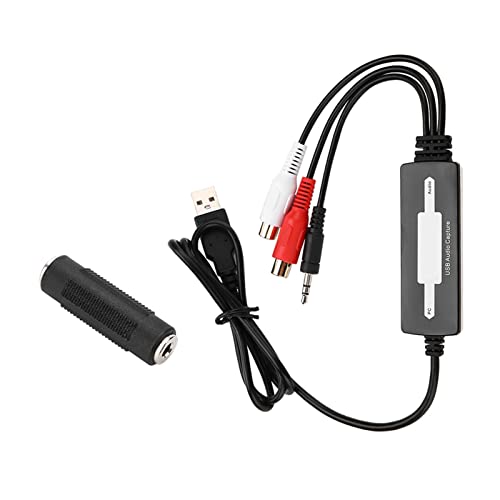 ZenithAur Tarjeta de Captura de Audio USB digitalizar música de LP y Cintas, Funciona como un convertidor de Audio analógico a Digital para Cualquier PC Audio Grabber