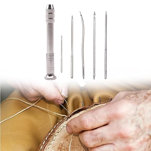 SM SunniMix 4xPU Leather Sewing Awl Set Shoes Repair Tool Manual Tool Hole Punch Tool Practical Hand Sewing Replaceable for Shoe