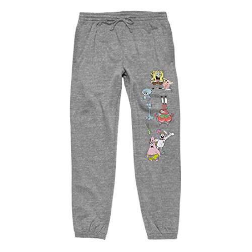 Spongebob Squarepants Cartoon Character Group Adult Unisex Athletic Heather Graphic Sweatpants