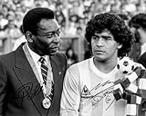 Ikonic Fotohaus Diego Maradona Pele Soccer Goats Signed Photo Autograph Print Wall Art Home Decor
