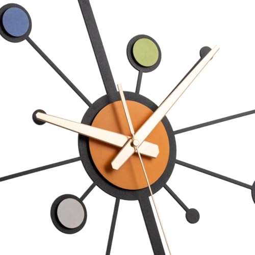 Image of Stylish Metal Wall Clock for Living Room, Bedroom, Office, Kitchen, Home and Hall | Antique Fancy Big Size Modern Wall Watch for Home Decor (Style-38, 60 CM)
