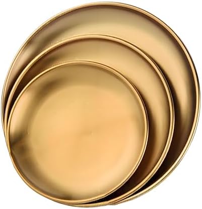 Edelstahl Serviertablett Rund 30cm - Deko Tablett Für Küche, Tee & Schmuck