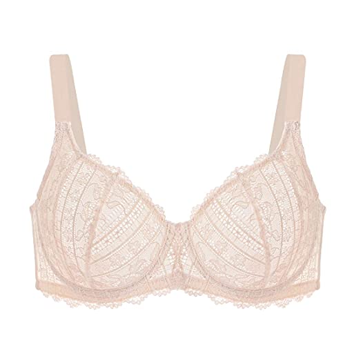 Hsia Women's Underwire Unpadded Bra Minimizer Full Bust Bra Plus Size Sheer Bra Sexy Lace Unlined Bra #TOP3