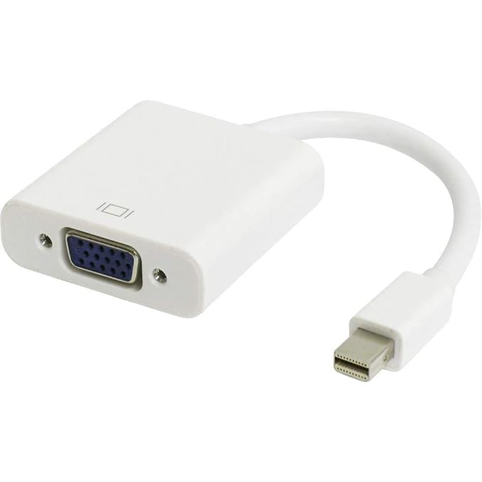 BigPlayer Mini Display Port to VGA Female Video Converter Adapter (White)