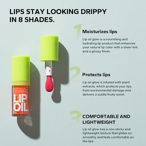 Maepeor Hydrating Lip Oil 16 Colors Smooth Moisturizing Glossy Lip Oil Glow Non-Sticky Long Lasting Nourishing Fat Oil Lip Drip Shiny And Vegan Tinted Lip Gloss With Big Brush Head (Color B06) #TOP4