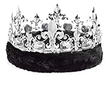 Anderson's Silver Fleur-de-Lis Crown with Black Faux Fur for King Queen Royalty