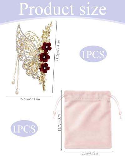 Pinza Mariposa de Metal KRLBZER para Mujeres, Accesorio Elegante para Uso Diario miniatura 2