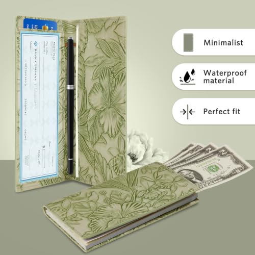 Image of CoBak Checkbook Cover for Women & Men - PU Leather Case with RFID Blocking