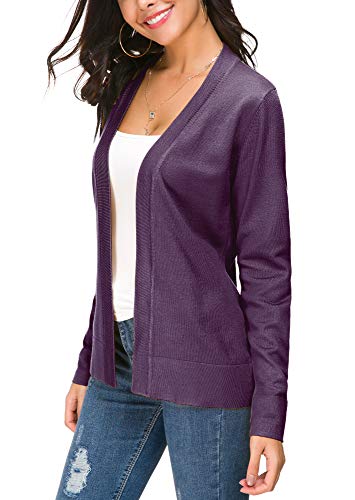 Image of EXCHIC Women's Long Sleeve Open Front Cardigan Sweater Lightweight Casual Knit Sweaters