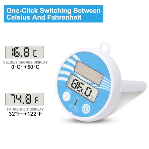 TNSLAND Poolthermometer Schwimmend Pool Thermometer Badewanne, Digital Badethermometer Erwachsene Wasserthermometer, Thermometer Pool für Innen- und Außenpools, Whirlpools, Aquarien, Teiche