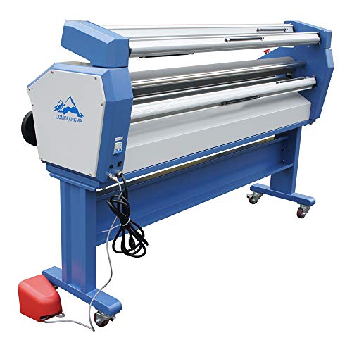 FOKOCALI 63in Wide Format Cold Laminator 110V Full-auto Heat Assisted Roll to Roll Large Format Laminating and Mounting Machine (with Trimmer)