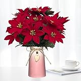hopeme Artificial Poinsettia Christmas Flower...
