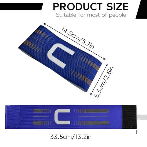 Mezeic Captain Armband, Unisex C Captain Armbands Soccer Adjustable Velcro Football Player Captain\'s Arm Bands Sport Team Training for Youth and Adult - Blue
