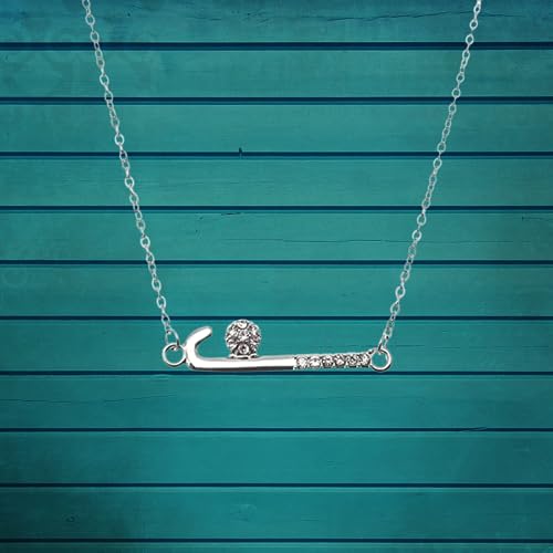 image for Sportybella Field Hockey Necklace, Girls Field Hockey Jewelry, Crystal