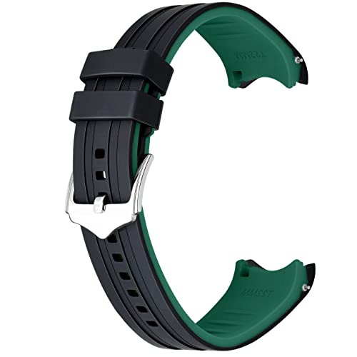 Bracelet silicone 22 mm incurvé pour montre de sport bicolore homme femme