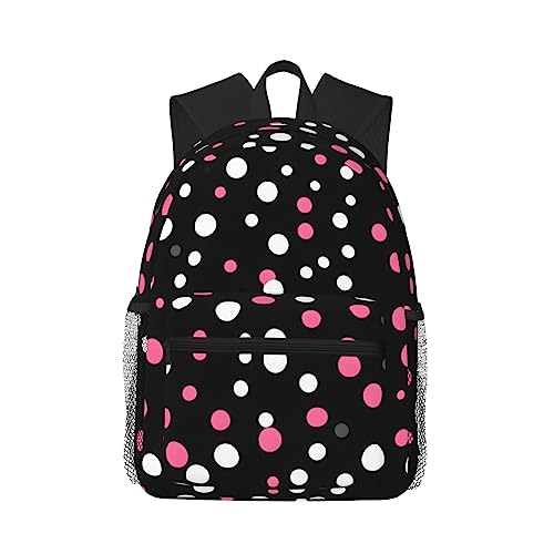 Sac à dos à pois noirs léger pour l'université et les trajets urbains quotidiens