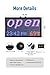 FTELEDLIGHT 16.5x9 Inch Weatherproof LED Open Closed Sign with Remote Control, Digital Clock & Temperature Display - Customizable Business Hours Sign for Stores, Restaurants, Retail Shops